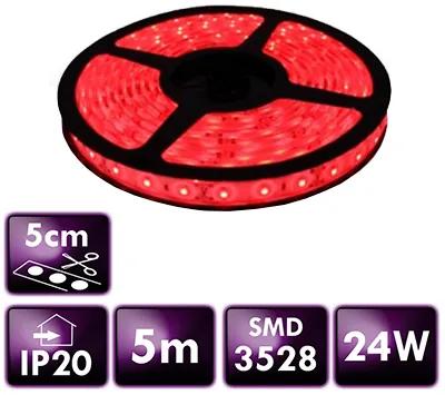 ECOLIGHT LED pásik - SMD 2835 - 5m - 60LED/m - 4,8 W/m - IP20 - červený