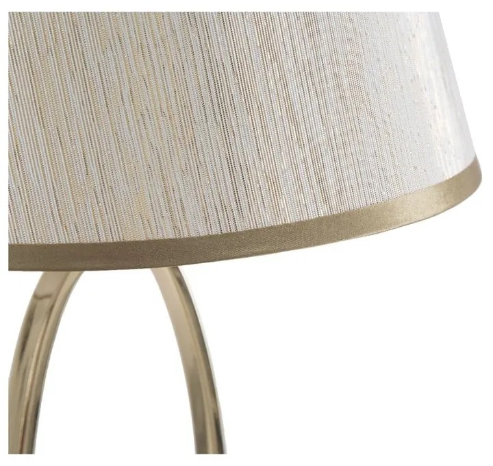 Biela stolová lampa s konštrukciou v zlatej farbe Mauro Ferretti Flush