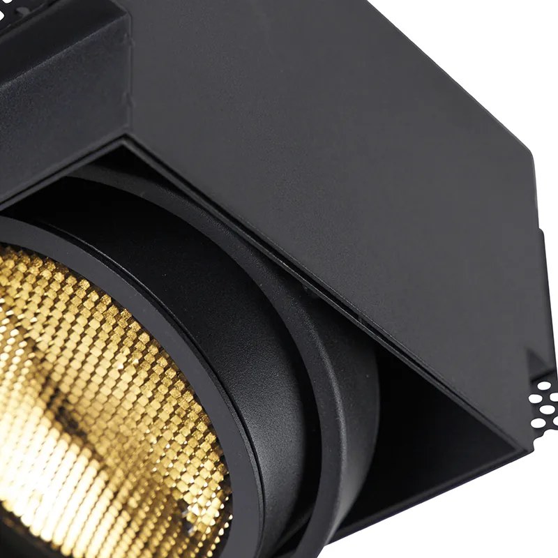 Zápustený reflektor čierny GU10 AR111 bez rámu - Oneon Honey