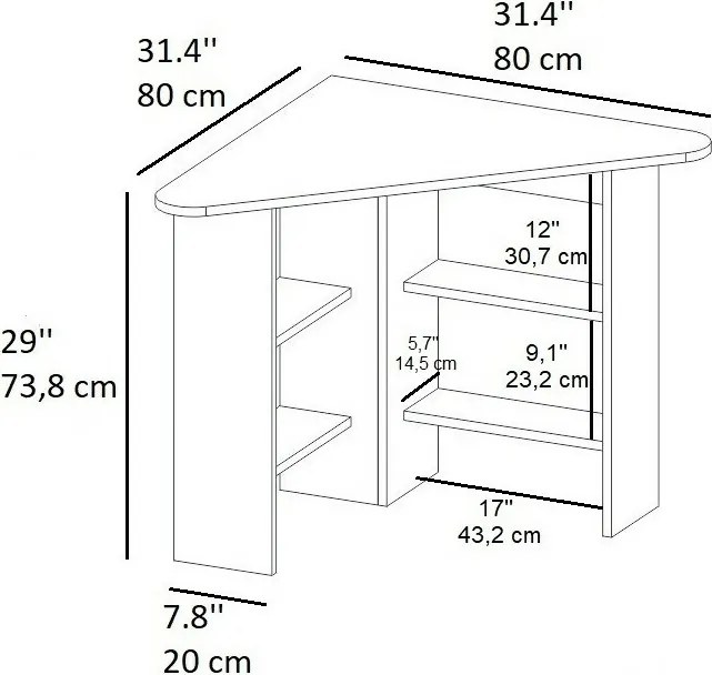 Pracovný stôl Corner Sapphire Oak