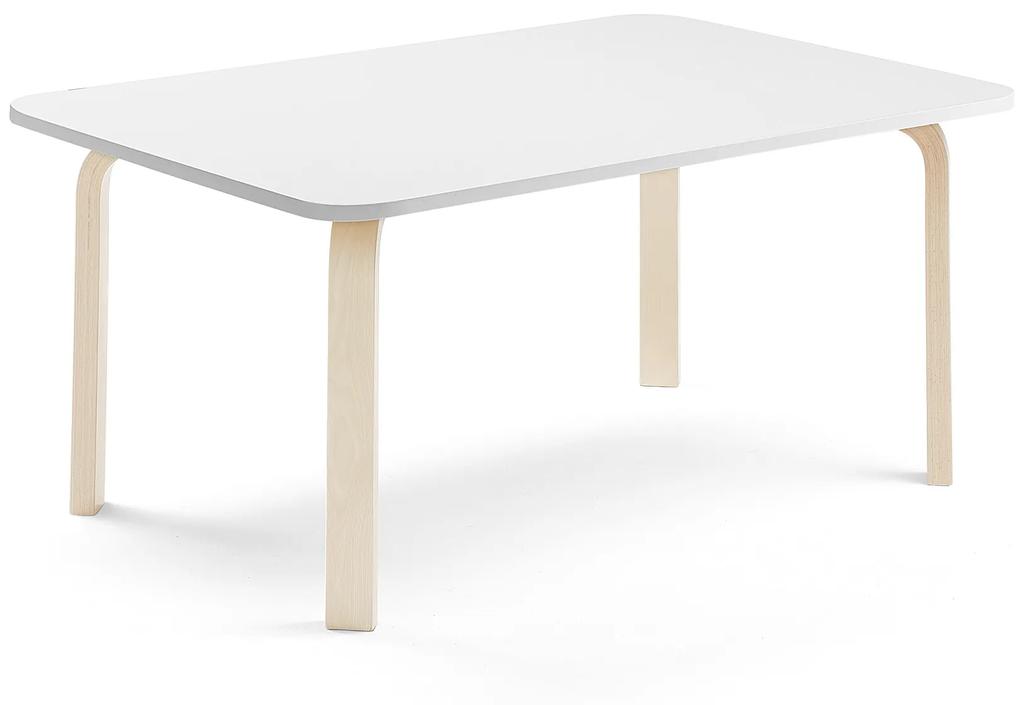 Stôl ELTON, 1200x700x530 mm, laminát - biela, breza