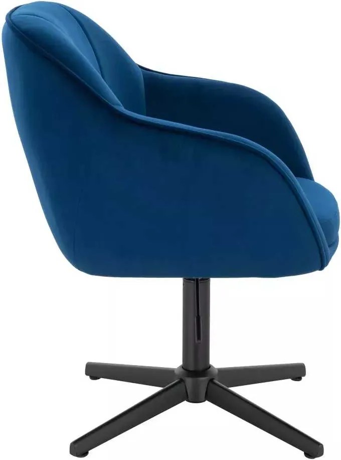 LuxuryForm DESIGN Stolička AVOLA VELUR na čiernom kríži - modrá