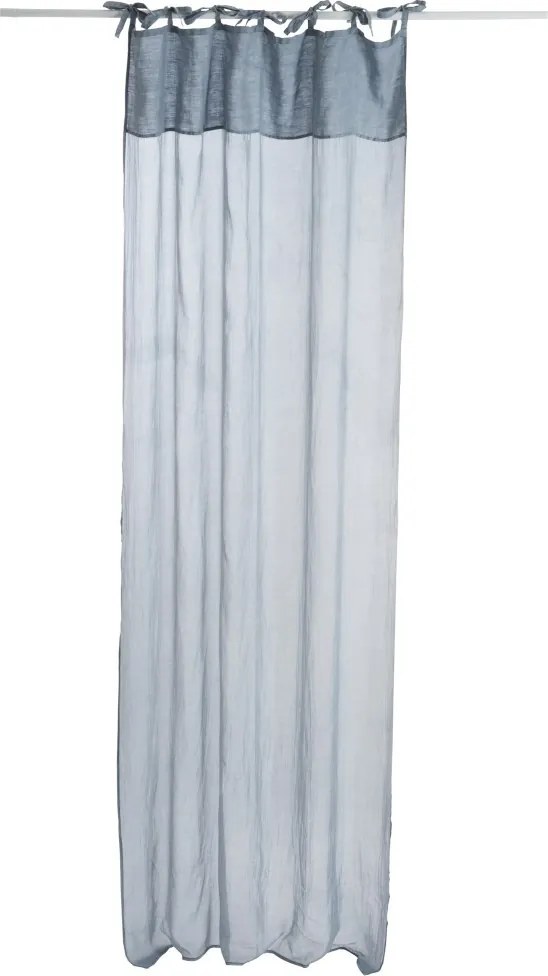 Modrý bavlnený voál / záclona na zaväzovanie - 140 * 290cm