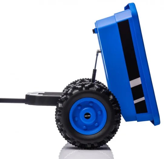 Elektrický traktor s prívesom Farmer modrý