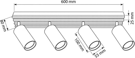 Brilagi - Bodové svietidlo SELE WOOD 4xGU10/30W/230V čierna/drevo