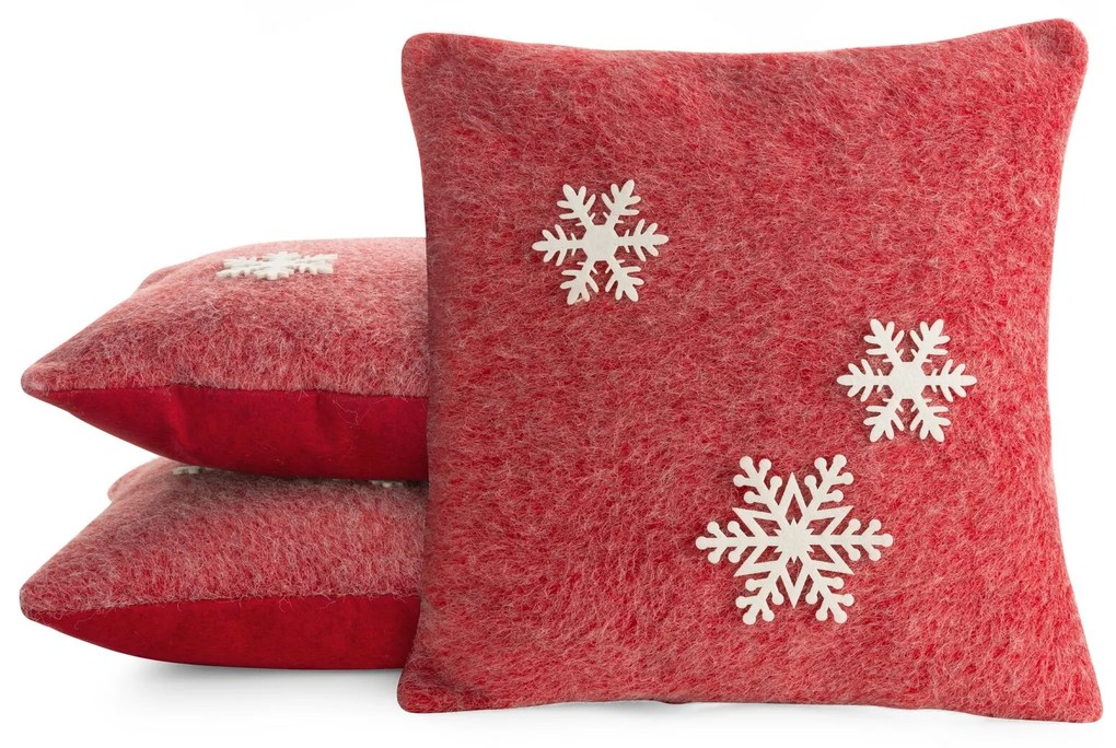 VIANOČNÁ DEKORAČNÁ OBLIEČKA NA VANKÚŠ SNOWFLAKE4 40X40 CM VZOROVANÁ