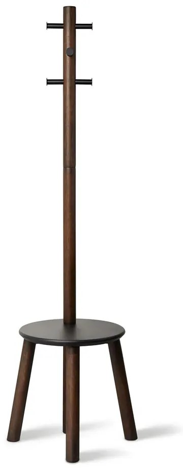 Umbra Vešiak so stoličkou PILLAR 167x50 cm tm. hnedá, čierna