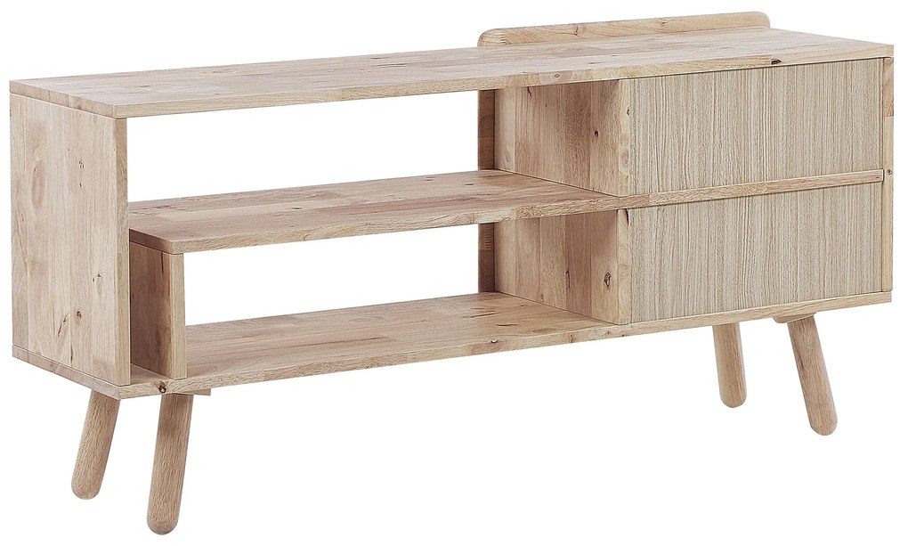 TV stolík zo svetlého kaučukového dreva WESTFIELD Beliani