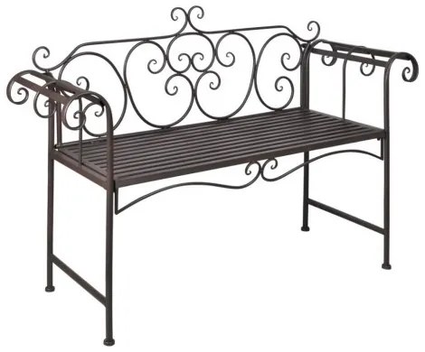 vidaXL Záhradná lavička 132 cm, oceľ, starožitná, hnedá-