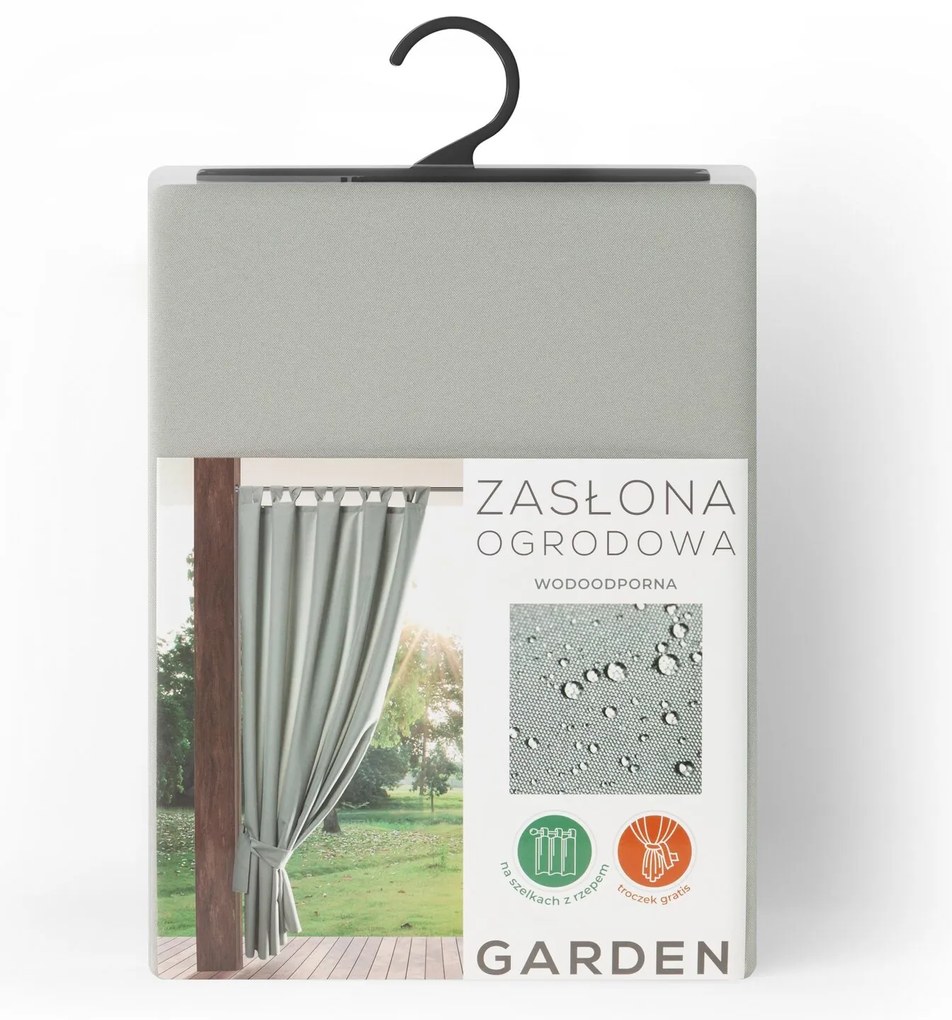 ZÁHRADNÝ VODEODOLNÝ ZÁVES NA PÚTKACH GARDEN 155X220 CM STRIEBORNÁ