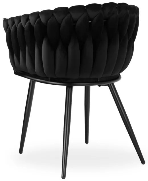 Jedálenská stolička COFTON zamatová, čierna
