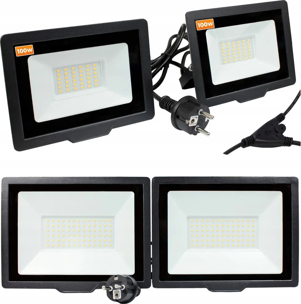 LED reflektor 2x 100W pre statívy 4500k 14000lm + 1,5m kábel