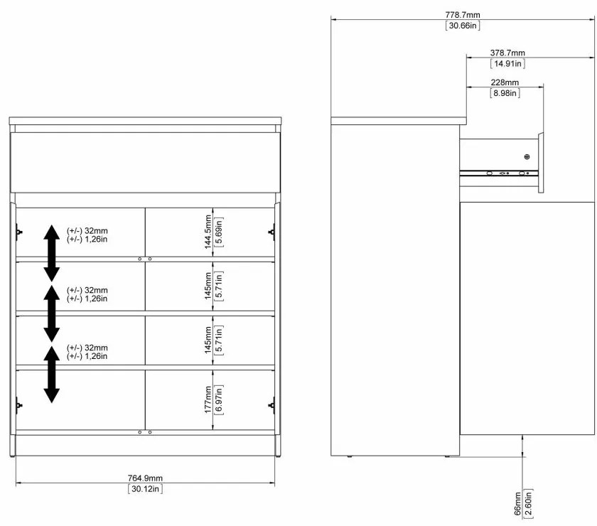 Komoda Simplicitous 234 80 cm bílý lesk
