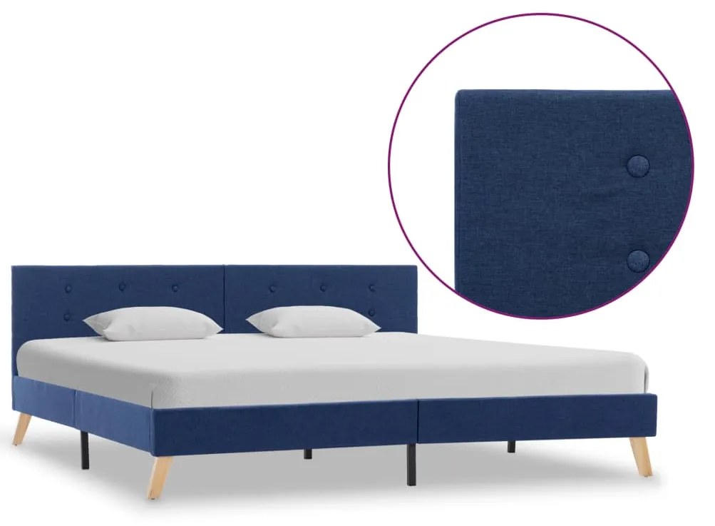 vidaXL Rám postele modrý 180x200 cm látkový
