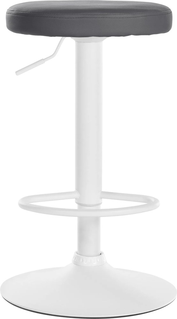 Barová stolička Ponte - koženka, biely rám - Sivá