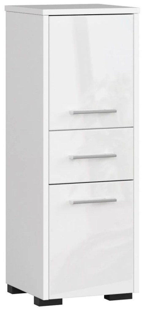 Kúpeľňová skrinka Fin 2D 1SZ biela lesk
