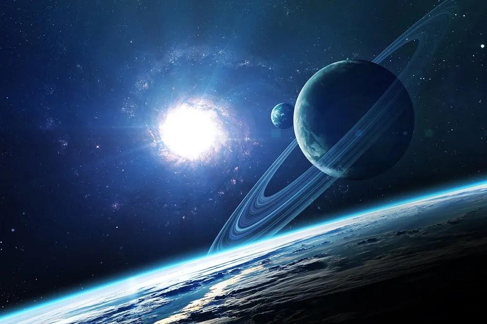 Samolepiaca tapeta planéta vo vesmíre - 150x100