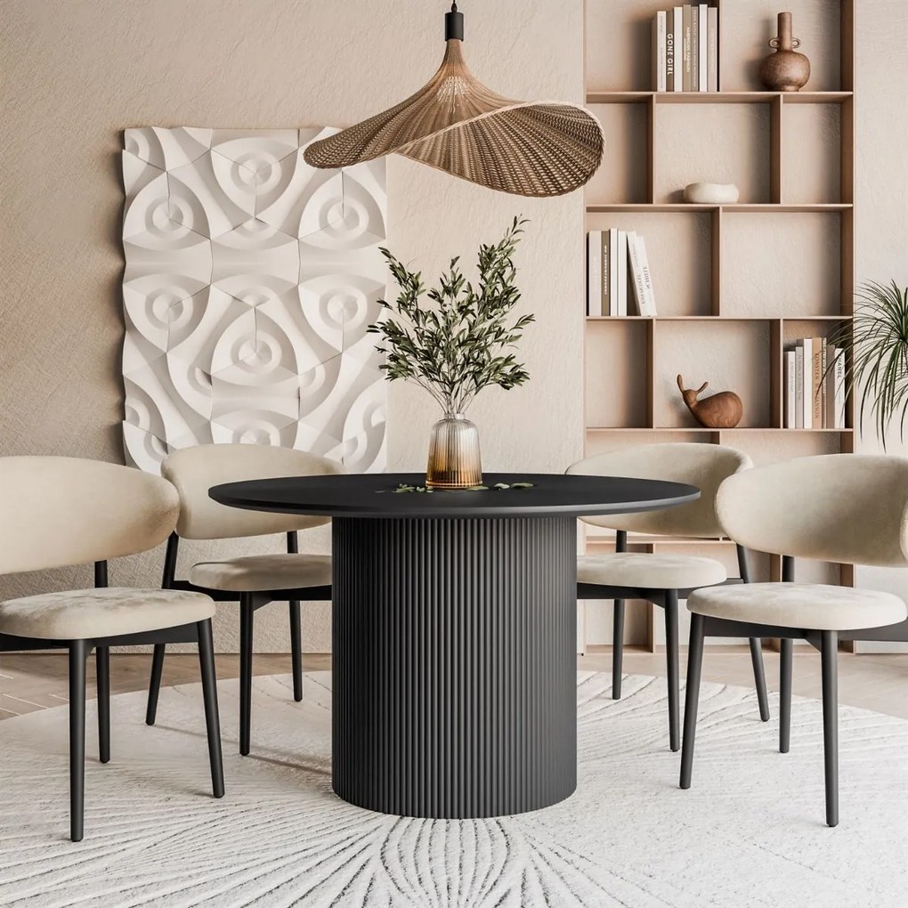 OKRÚHLY JEDÁLENSKÝ STÔL DEBORA ČIERNY 120 cm