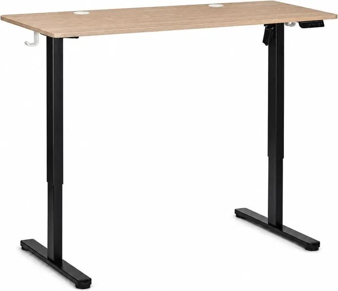 Elektrický písací stôl 120x60 cm, zdvíhateľný, výškovo nastaviteľná 72-118 cm, svetlý dub,