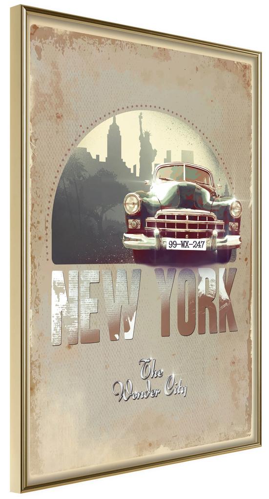 Artgeist Plagát - New York - The Wonder City [Poster] Veľkosť: 30x45, Verzia: Zlatý rám