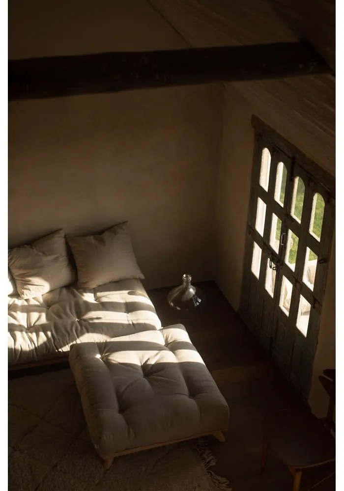 Podnožka s béžovým poťahom Karup Design Senza Natural/Beige