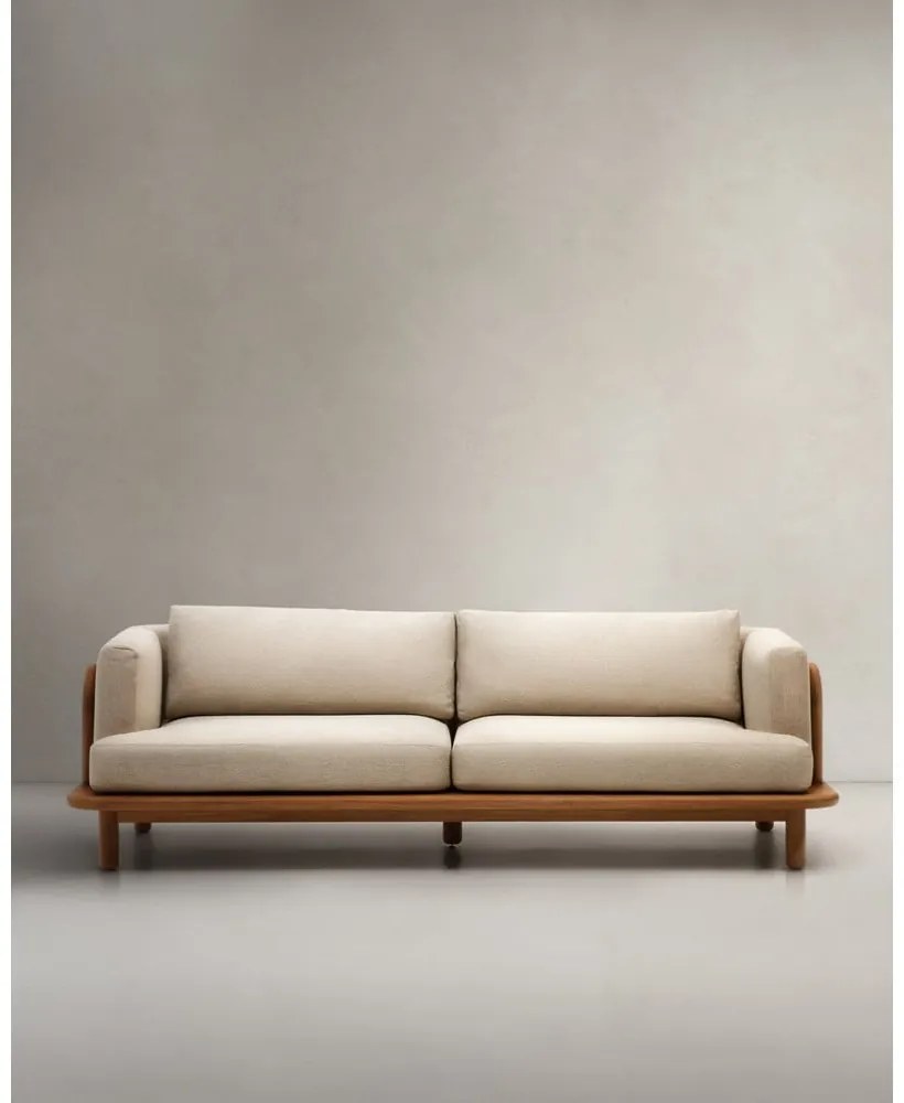 Záhradná pohovka z tíkového dreva v béžovo-prírodnej farbe Turqueta – Kave Home