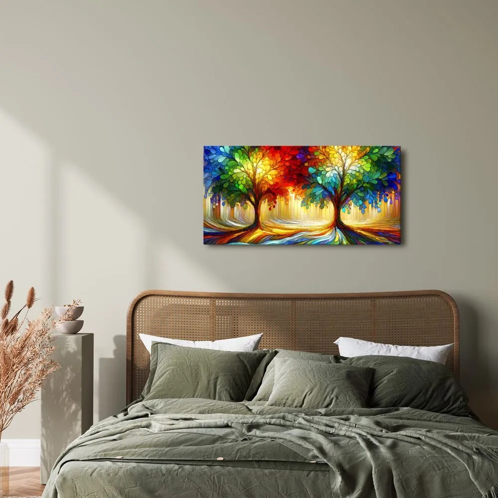 Obraz mystické stromy života vo farbách