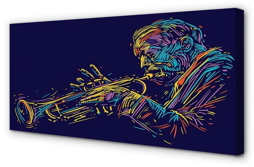 Obraz canvas trumpet muž 140x70 cm
