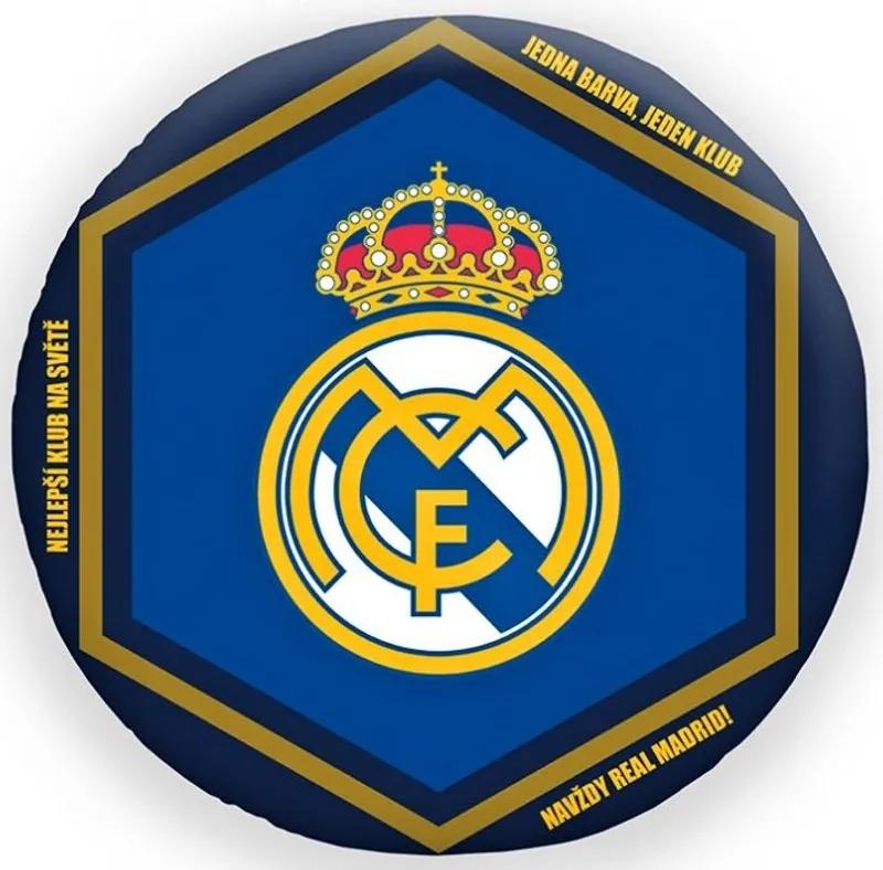 Halantex · Okrúhly futbalový vankúšik FC Real Madrid - RMCF - Navždy Real Madrid! - priemer 35 cm