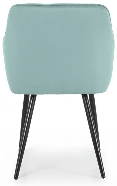 Sada dvoch jedálenských stoličiek DIAMANT zamatové, tyrkysové / čierne nohy (2 ks)