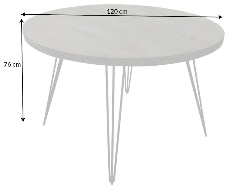 Dizajnový jedálenský stôl Shayla 120 cm sivé mango