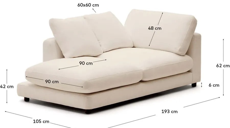 Krémová leňoška Gala – Kave Home