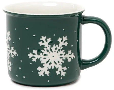 Sada dvoch hrnčekov TRINKIE zelená, so snehovými vločkami 831800 360 ml