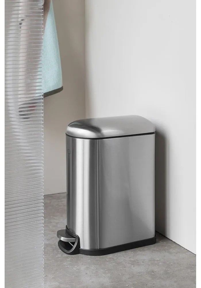 Nášľapný odpadkový kôš z nehrdzavejúcej ocele v striebornej farbe 10 l Wather – Mette Ditmer Denmark