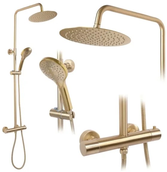 REA-P6602 - Sprchová sada s termostatickou batériou VINCENT v brúsenom zlate