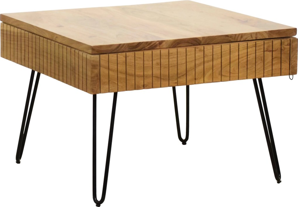 XXXLutz KONFERENČNÝ STOLÍK, čierna, farba akácie, drevo, kov, 70/70/45 cm Carryhome - Stolíky do obývačky - 001630025201