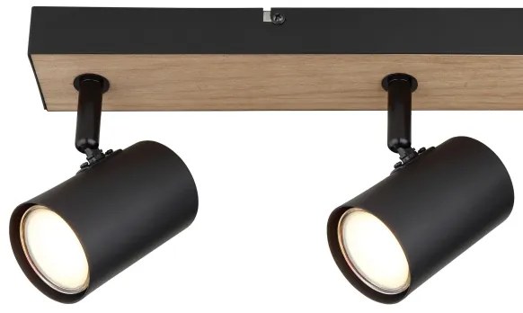 Globo 57911-3BW - Bodové svietidlo ROBBY 3xGU10/35W/230V čierna/hnedá