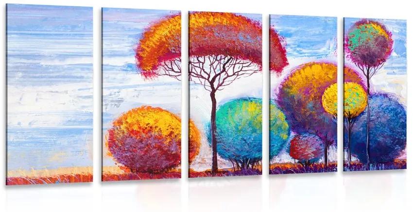 5-dielny obraz jesenný les Varianta: 100x50