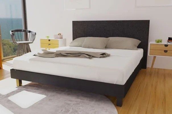 Enzio Sivá boxspring posteľ Kansas, farba Savana Grey, 180x200 cm