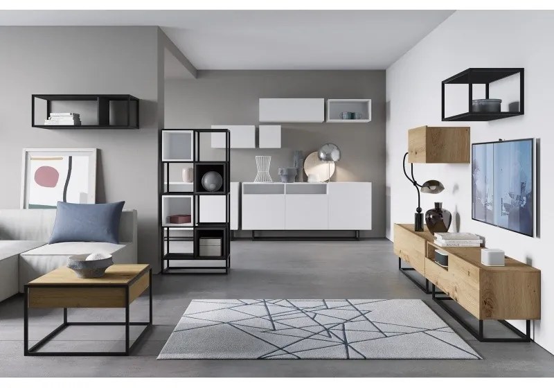 Piaski Závesný TV stolík Moyo 120 cm biely mat