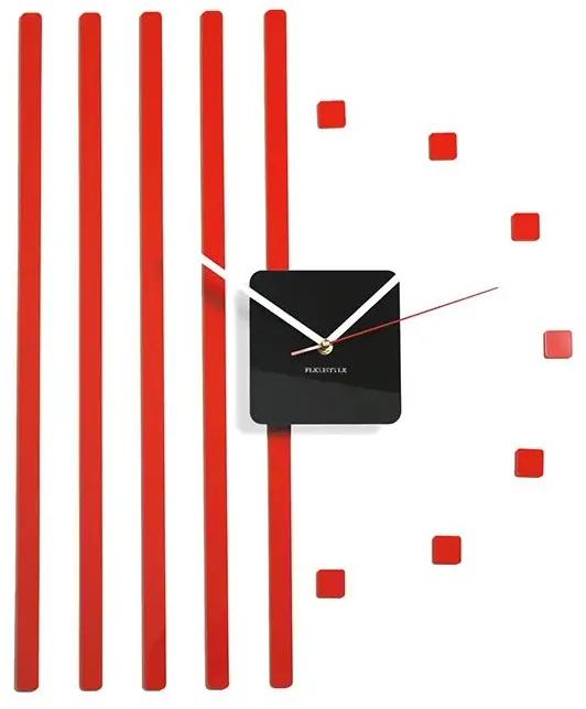 Nástenné akrylové hodiny POINTS - červená