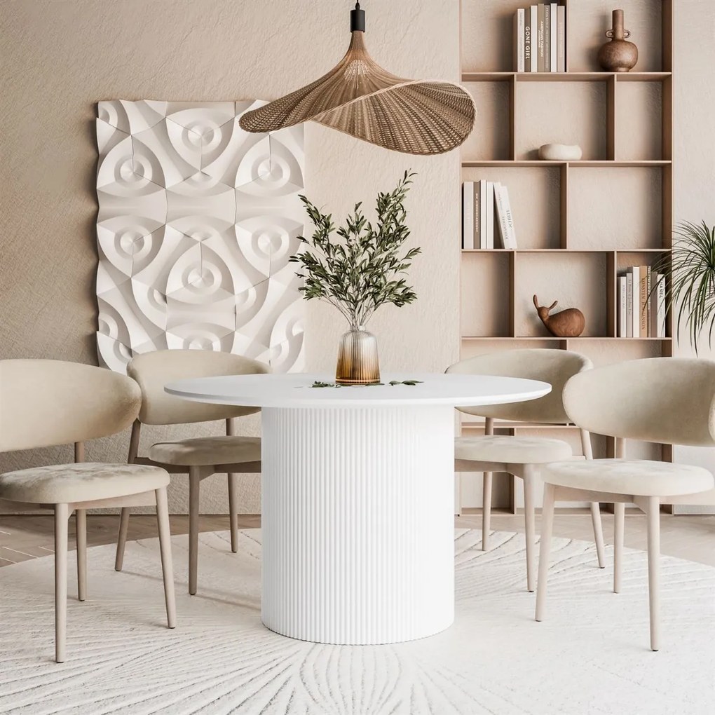 OKRÚHLY JEDÁLENSKÝ STÔL DEBORA BIELY 120 cm