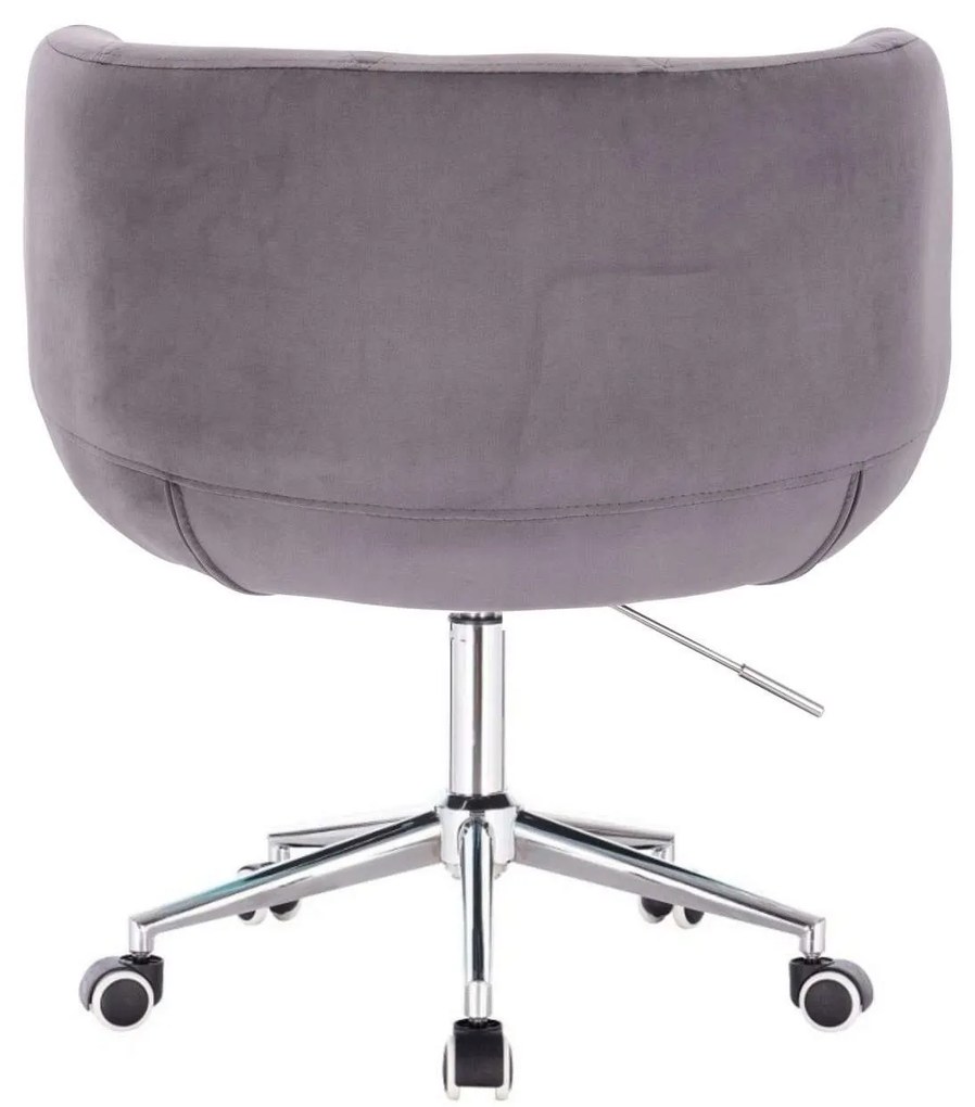 LuxuryForm DESIGN Kreslo MONTANA VELUR na striebornej podstave s kolieskami - sivé