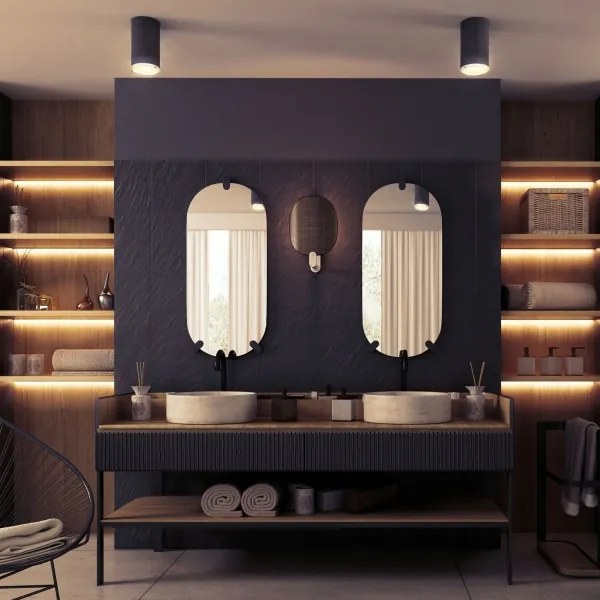 LED RGBW stmievateľné kúpeľňové bodové svietidlo TURYN 1xGU10/6W/230V IP44 čierne