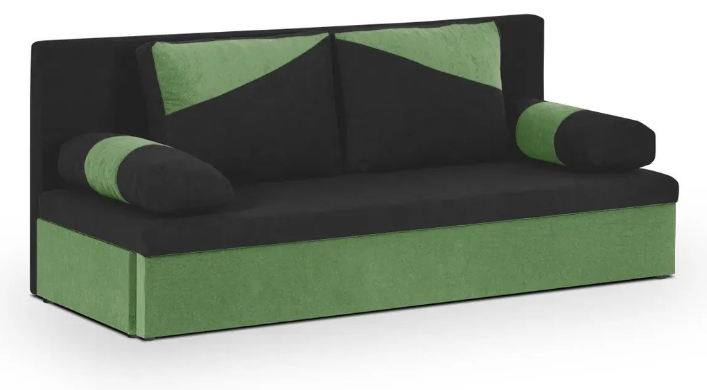 Rozkládací pohovka ROLO Černá/Zelená