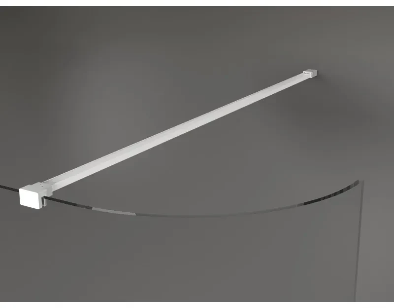 Mexen Kioto, zaoblená sprchová zástena 100 x 200 cm, 8mm číre sklo, biely profil, 800-100-101-20-06