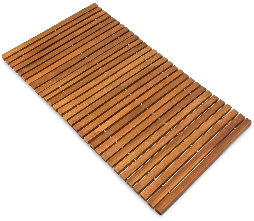 Casaria Kúpeľňová predložka LINE, akáciové drevo 80x50x1cm, hnedá