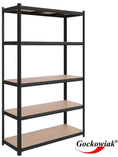 Regál 205x120x45 cm čierny