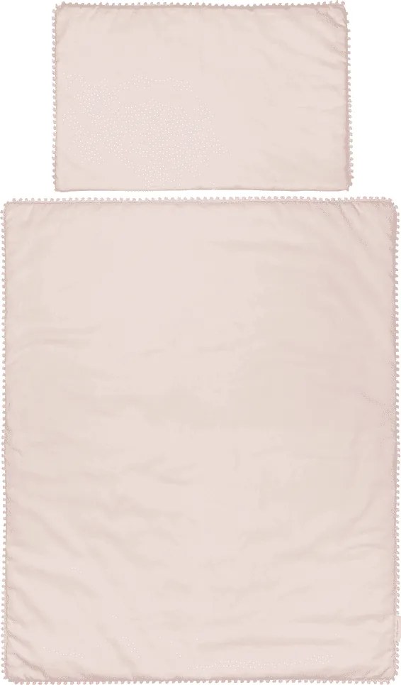 Sada do postieľok s čipkou púdrovo ružová 80x100cm