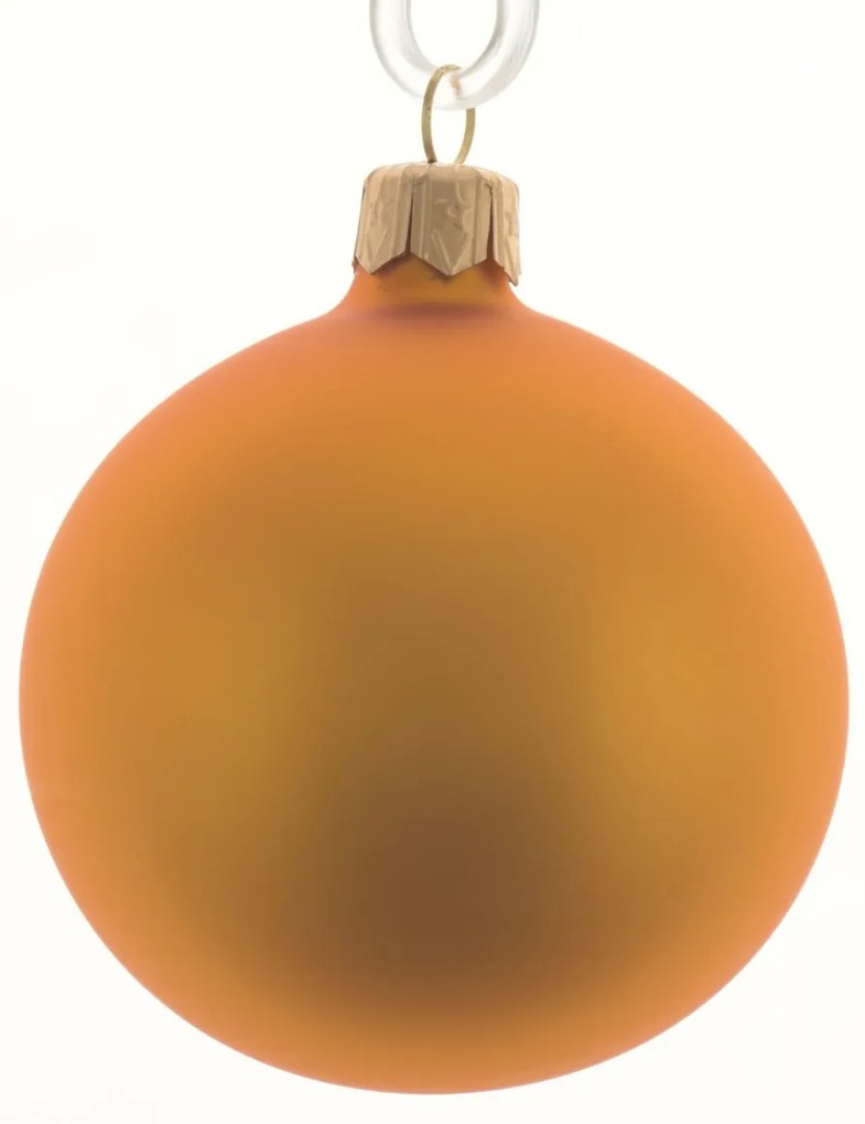 Sada sklenených vianočných ozdôb MATTE GOLD 7 cm zlatá, 6 ks